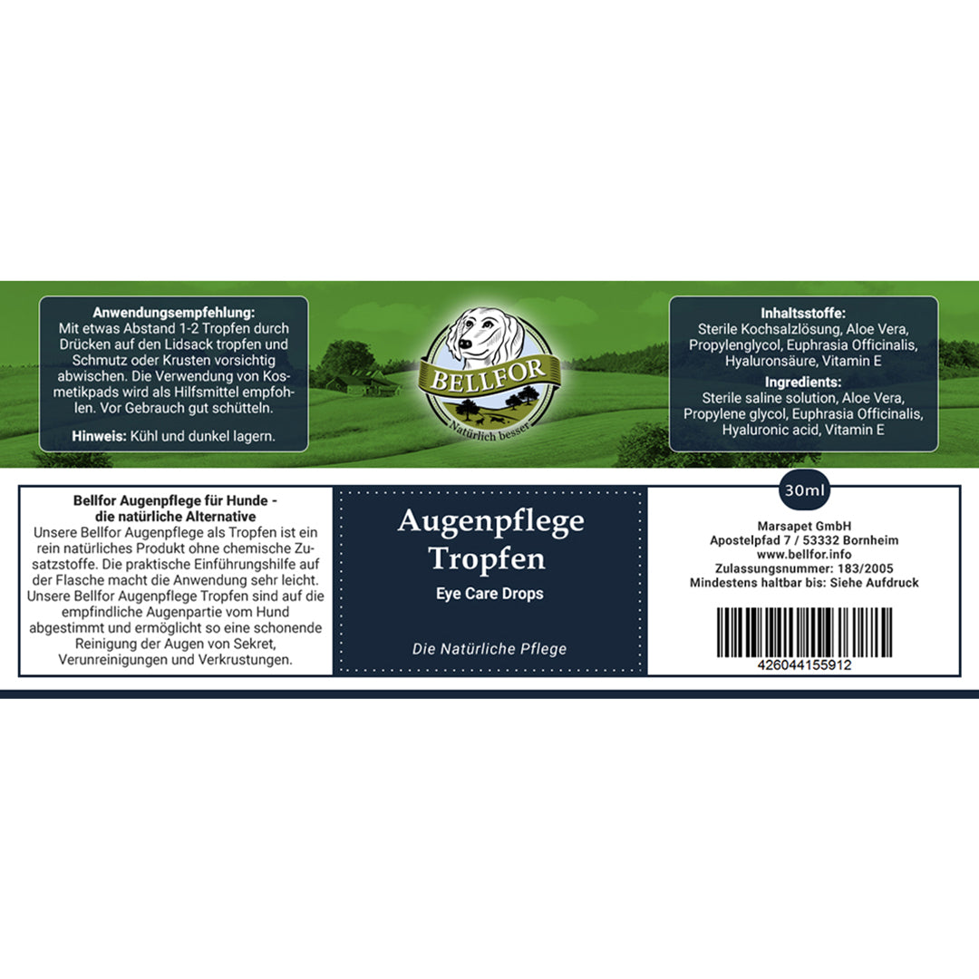 Bellfor Augenpflege - natürliche Tropfen für Hunde - 30 ml