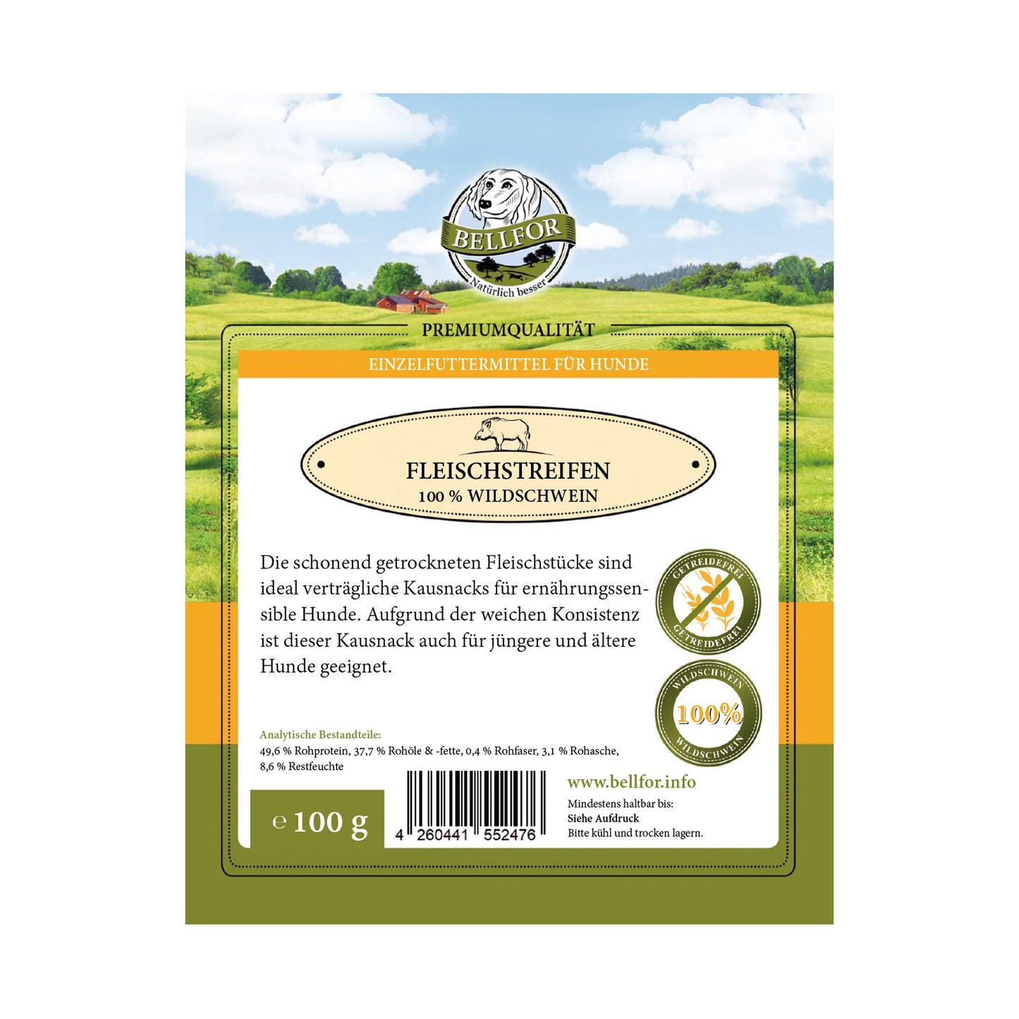 Wildschwein Trockenfleisch - Hundesnack von Bellfor