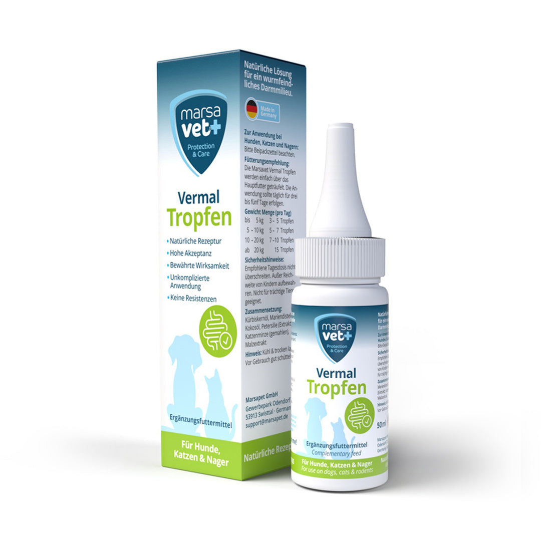 Marsavet Vermal Tropfen für Hunde Katzen Nager - 50ml
