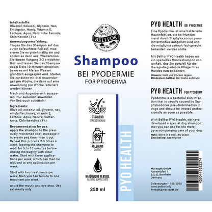Bellfor Hundeshampoo Pyo Health - für Hunde mit bakteriellen Hautinfektionen - 250ml