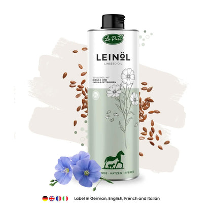 LaPura Leinöl 1000ml - für Hunde Katzen und Pferde